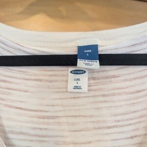 Old Navy Luxe White and Cream Striped Tank Bundle